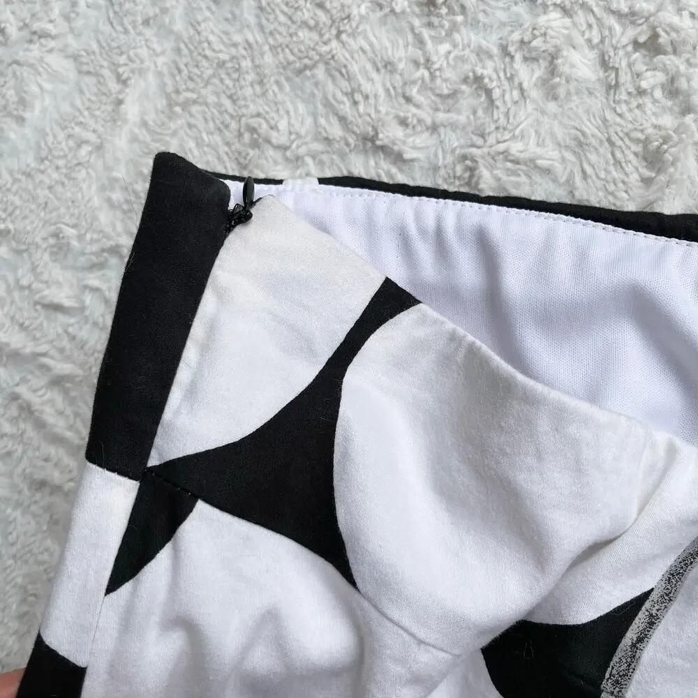 Cache strapless polka dot flower mini dress white black floral vintage Y2K 4 - Picture 6 of 16